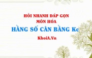 Công thức, biểu thức tính hằng số cân bằng K của phản ứng, Hỏi nhanh đáp gọn môn Hóa